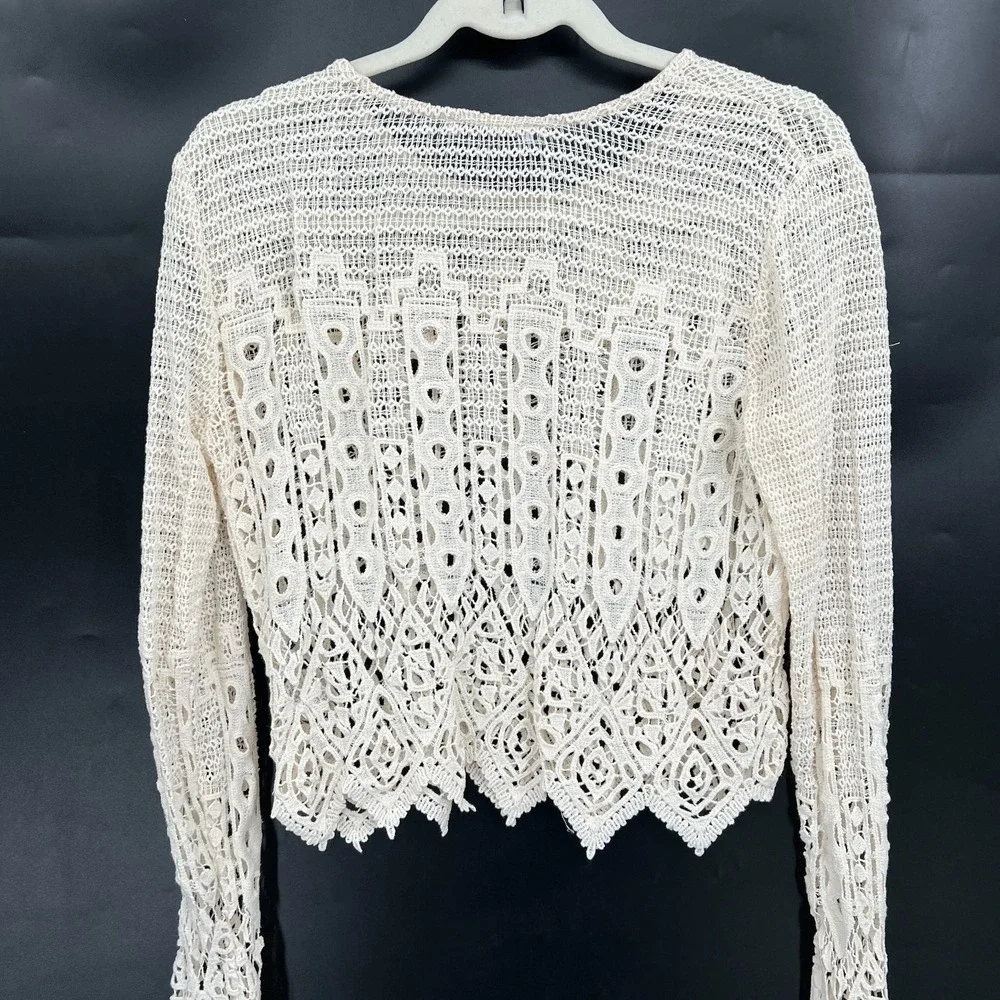 Zara crochet white top fairycore boho cottagecore festival summer‎ y2k grunge M